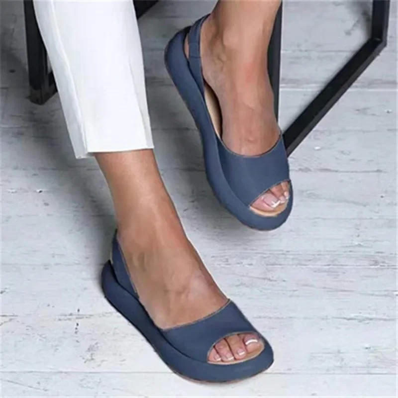 Women Flat Women\'s Sandals Woman Peep Toe Female Elegant Flat Shoes 2021 Ballet Flats Plus Size 42 43 Shoes Woman Orange White