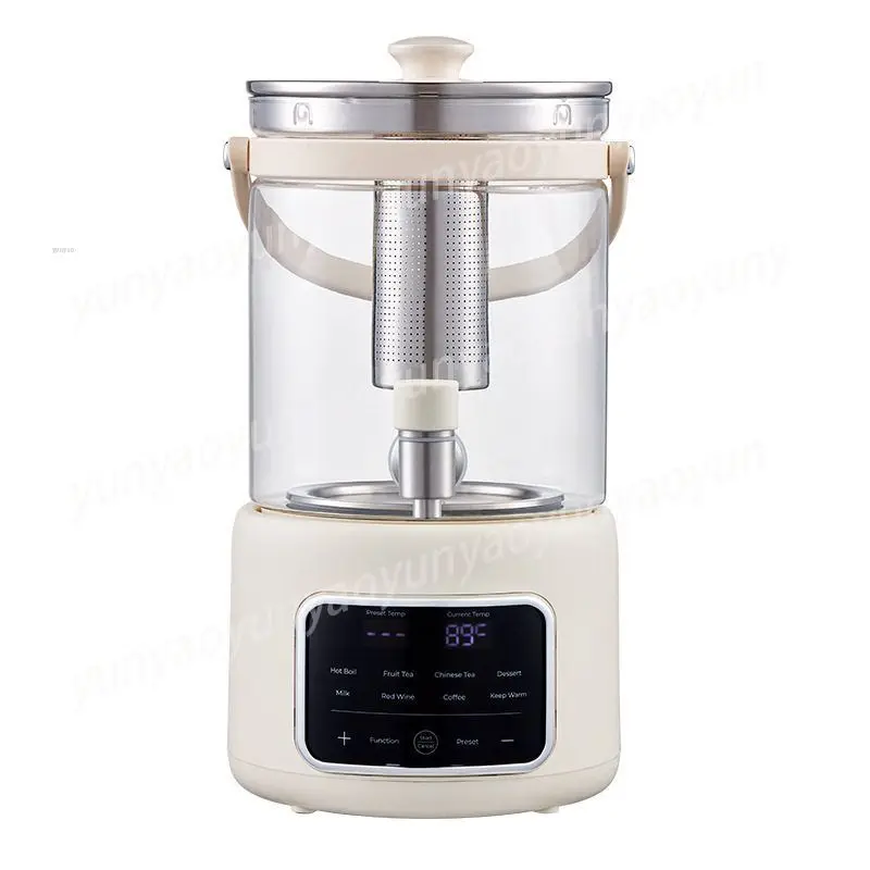 110V Electric Glass Tea Kettle 3L Large Capacity Built-in Spigot Boiling Brewing Kitchen Boiler For Herbal Tea Beverage Making