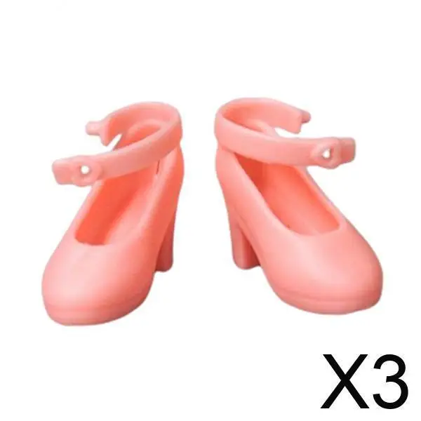 Scarpe con Tacco Alto per Bambola BJD 1/6, Accessorio di Moda in Plastica Rosa per Bambole Blythe, Gioco di Ruolo per Bambini