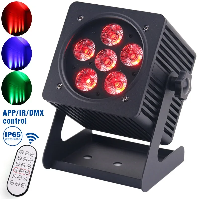 DJ Equipment 6X18W RGBAW UV Wireless IP65 LED Stage Light WIFI DMX Waterproof LED Battery Par