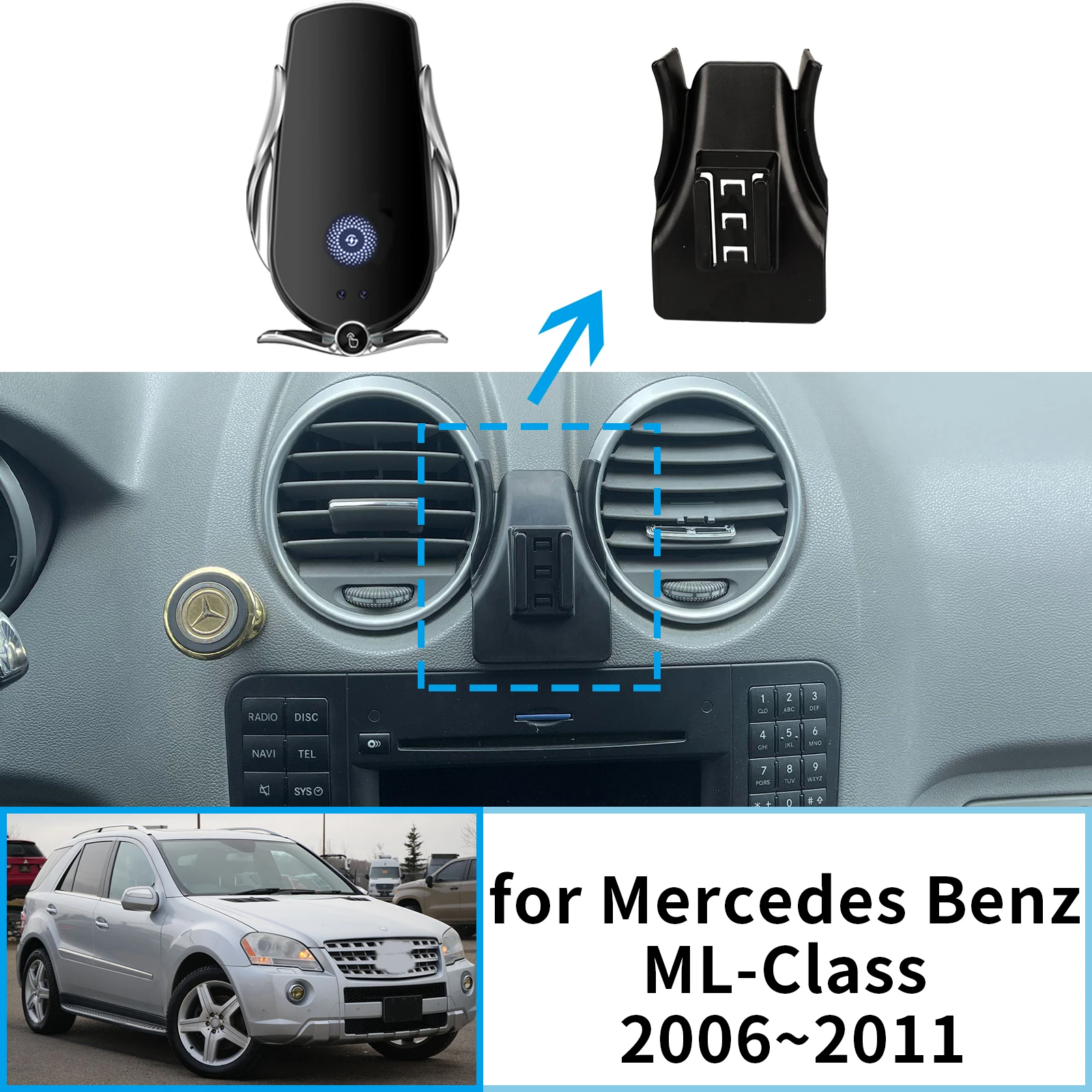 Для Mercedes Benz ML M W164 ML350 2006 ~ 2011 AMG 360 GPS кронштейн навигационная подставка авто автомобильный держатель для мобильного телефона аксессуары Для Mercedes Benz ML M W164 ML350 2006 ~ 2011 AMG 360 GPS кронштейн навигационная подставка авто автомобильный держатель для мобильного телефона аксессуары