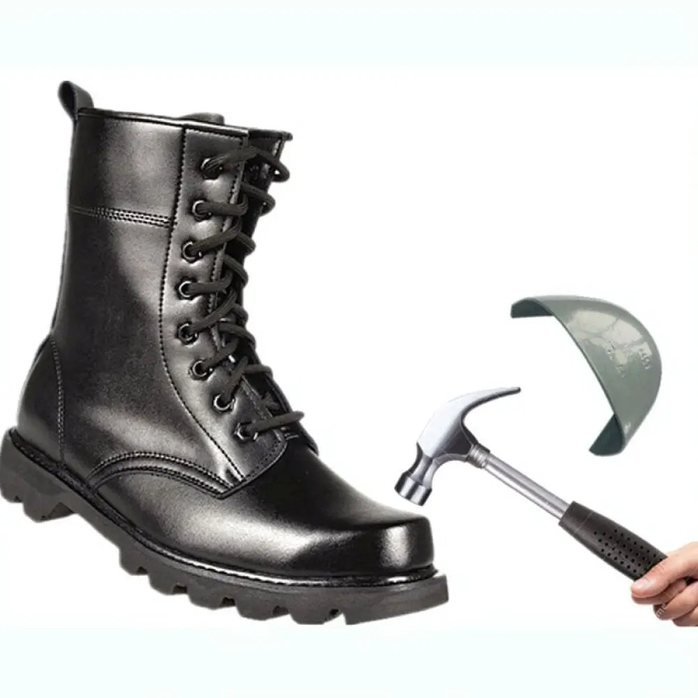 High Top Outdoor Hiking Shoes Steel Toe Sole Protective Security Work Footwear Warm Winter Wool Lined Gear
