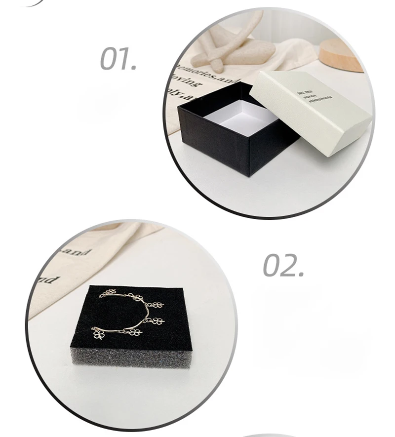 

Matching Ornaments Box White Earrings Box Necklace Box Simple For Gift Jewelry Store Anniversary