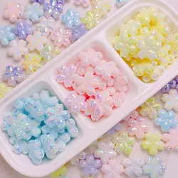 10pcs/lot Colorful Flower Beads For Jewelry Making DIY Decorations Earrings Pet Necklace Phone Chain Kids Hair Rope Accessories