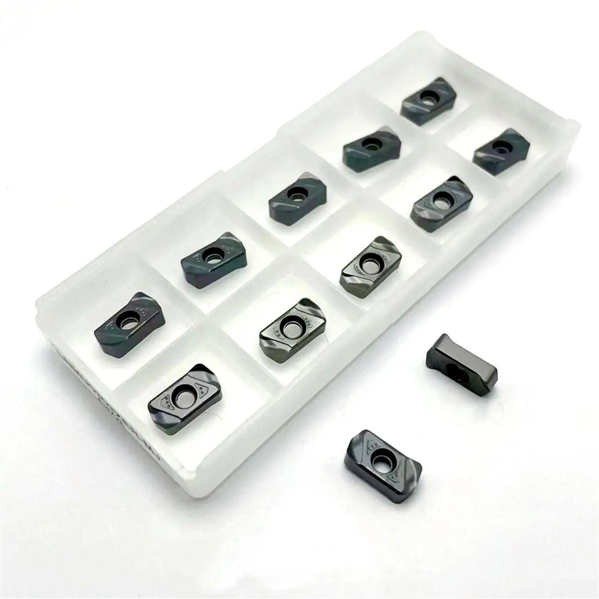 10PCS LNMU0303 Turning Insert LNMU0303ZER MJ Carbide Double-Sided Fast Feed Cutting Insert Cutting Tool LNMU 0303 Grey