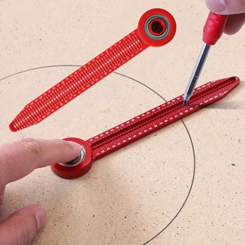 

Precision Woodworking Compass & Scriber Ruler with Hole Gauge - High-Accuracy Marking & Measuring Tool for Circles
