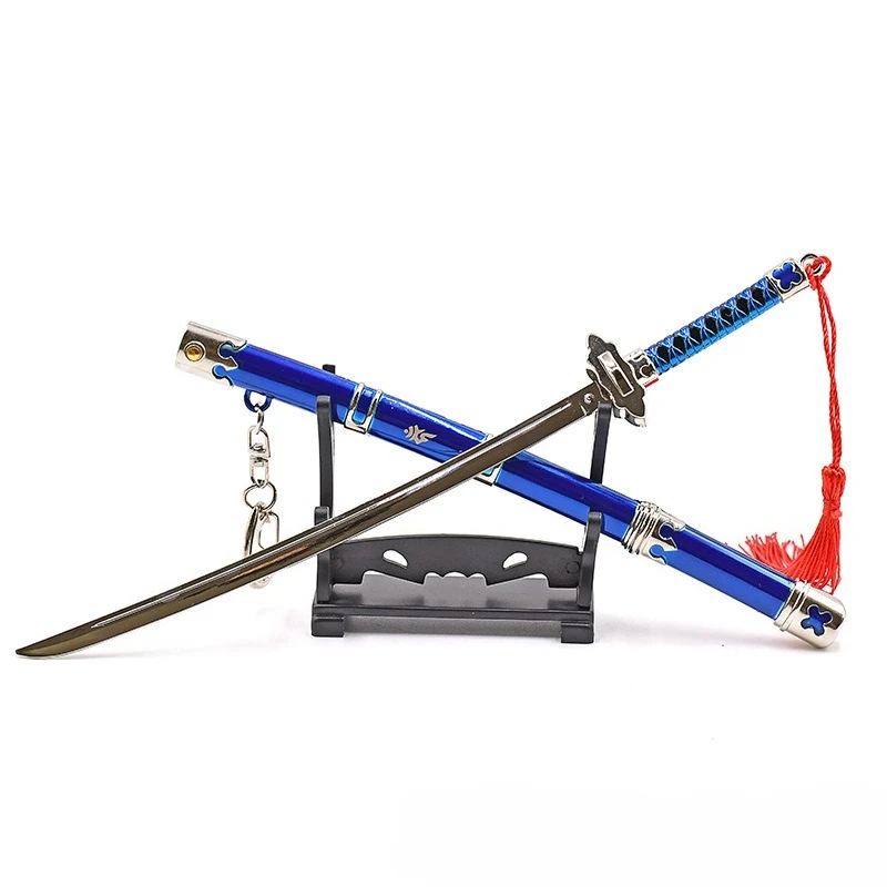 22 ซม./8.66in อะนิเมะเกม Exorcism มีด Aomura Lin Bouncing with Scabbard อาวุธทําด้วยมือรุ่น PROP เครื่องประดับ Uncut เดสก์ท็อปของเล่น