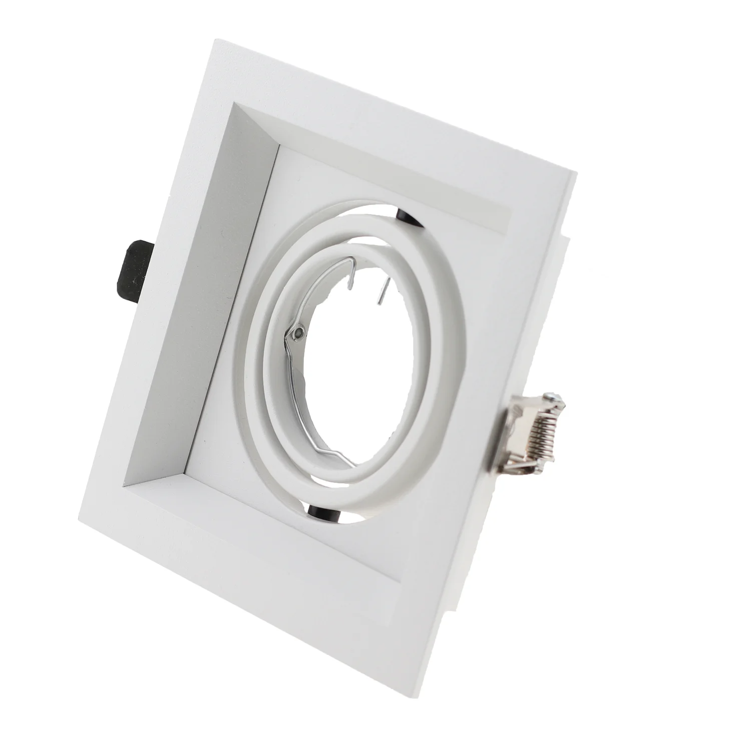 Spot Lumineux Encastrable pour le Plafond, Cadre Blanc/Noir, Inclinable, Carré, Simple, Double, Trois, GU10