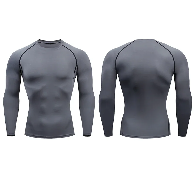 

Men Compression Running T-shirt Fitness Tight Long Sleeve Sport Shirts Training Jogging Tops Gym Sportswear Dry Fit Rashgard