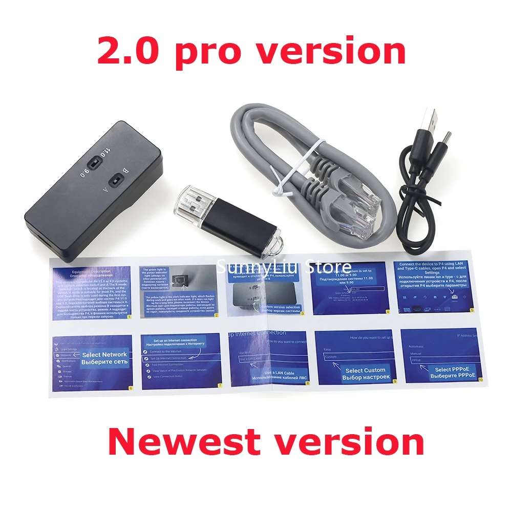 

Newest version USB Dongle JB USB Adapter For PS4 FW 9.0 11.0 dual System With Ethernet Type-C Cable One-Key JB Tool Mod Kit