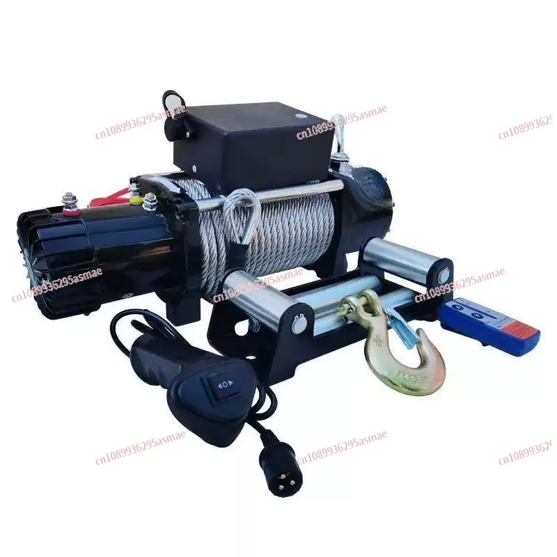 13500 lb 12V/24V electric winch for car trailer ropes, towing belts, with remote control