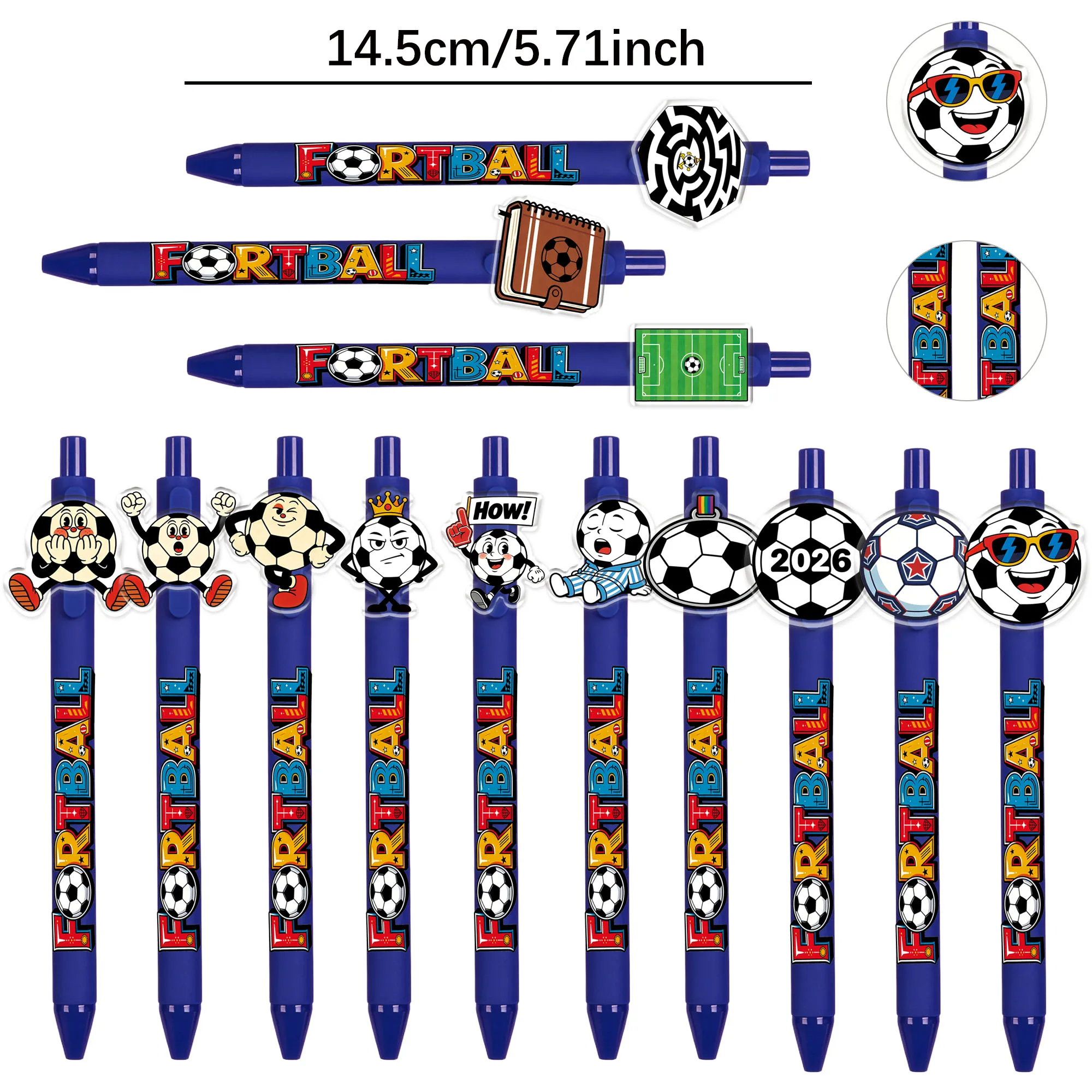 13 PCS / 26 PCS Football Pattern Ballpoint Pens - Special Pens for Football Fans - Special Pens for Football Club Promotions