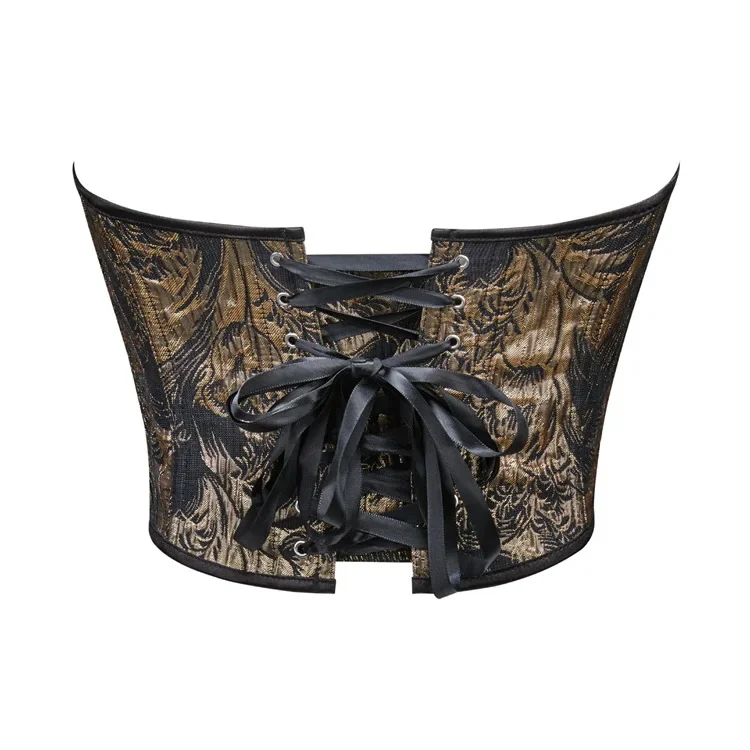 Sexy Women Overbust Corsets Crop Tops Lace Up Bustier Body Shaper Lingerie Gothic Strapless Corselet Black White Sleeveless