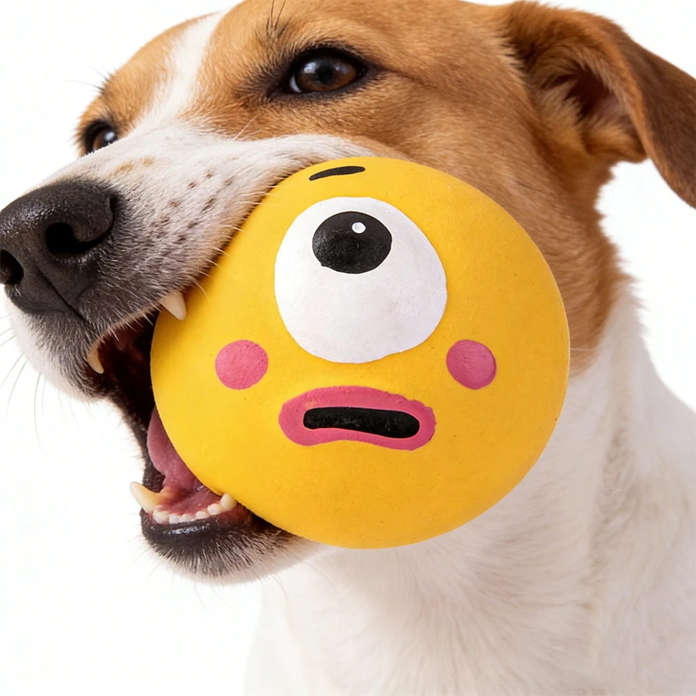 Quietschende Haustier-Spielzeuge, Ball-Spielzeug für Hunde, Kau-Gummiball zur Zahnreinigung, Bissresistentes Quietschspielzeug für Hunde, Haustierbedarf