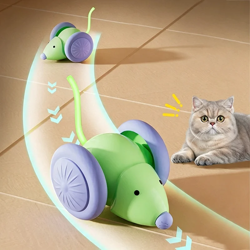 Electric Mouse Interactive Cat Toy Rechargeable Automatic Moving Intelligent Obstacle Avoidance Cat Toy Pet Indoor Exercise Gift