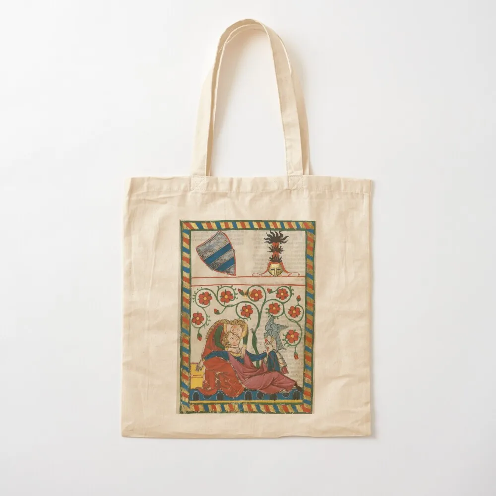 

The Lovers (14th century) - Codex Manesse Tote Bag canvas tote bags supermarket folding bag Canvas Tote Bag