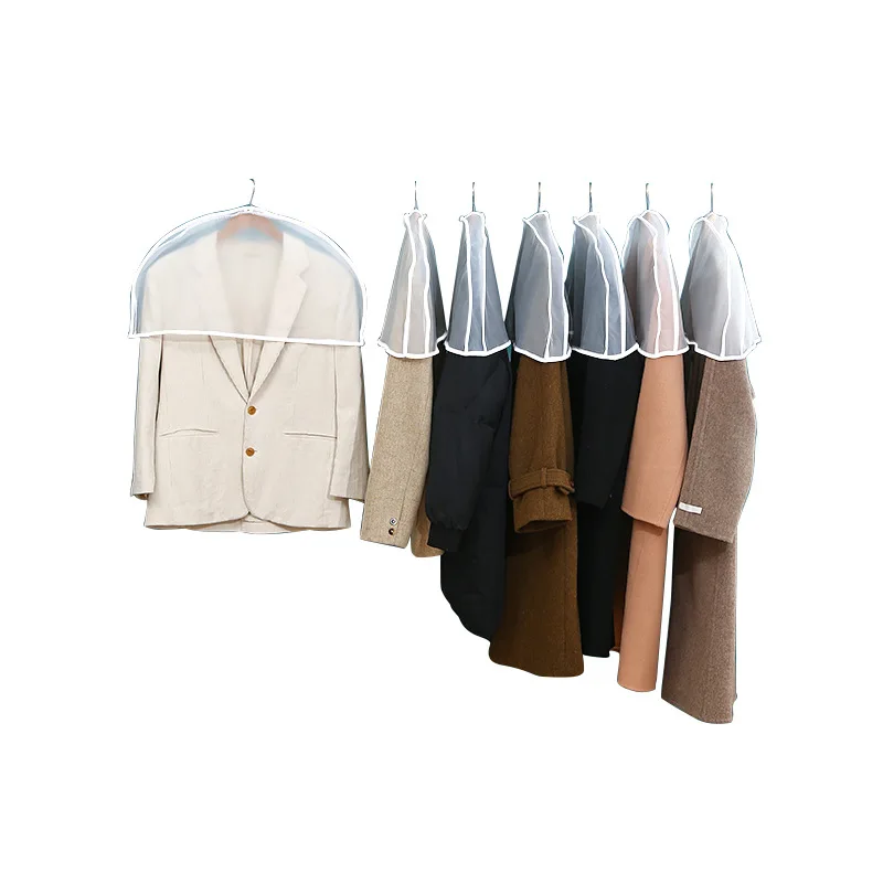 5pcs/set Dust Cover Clothes Hanging Dress Suit Coat Garment Protector Storage Bag Case Shoulder Dustproof Wardrobe Organizer