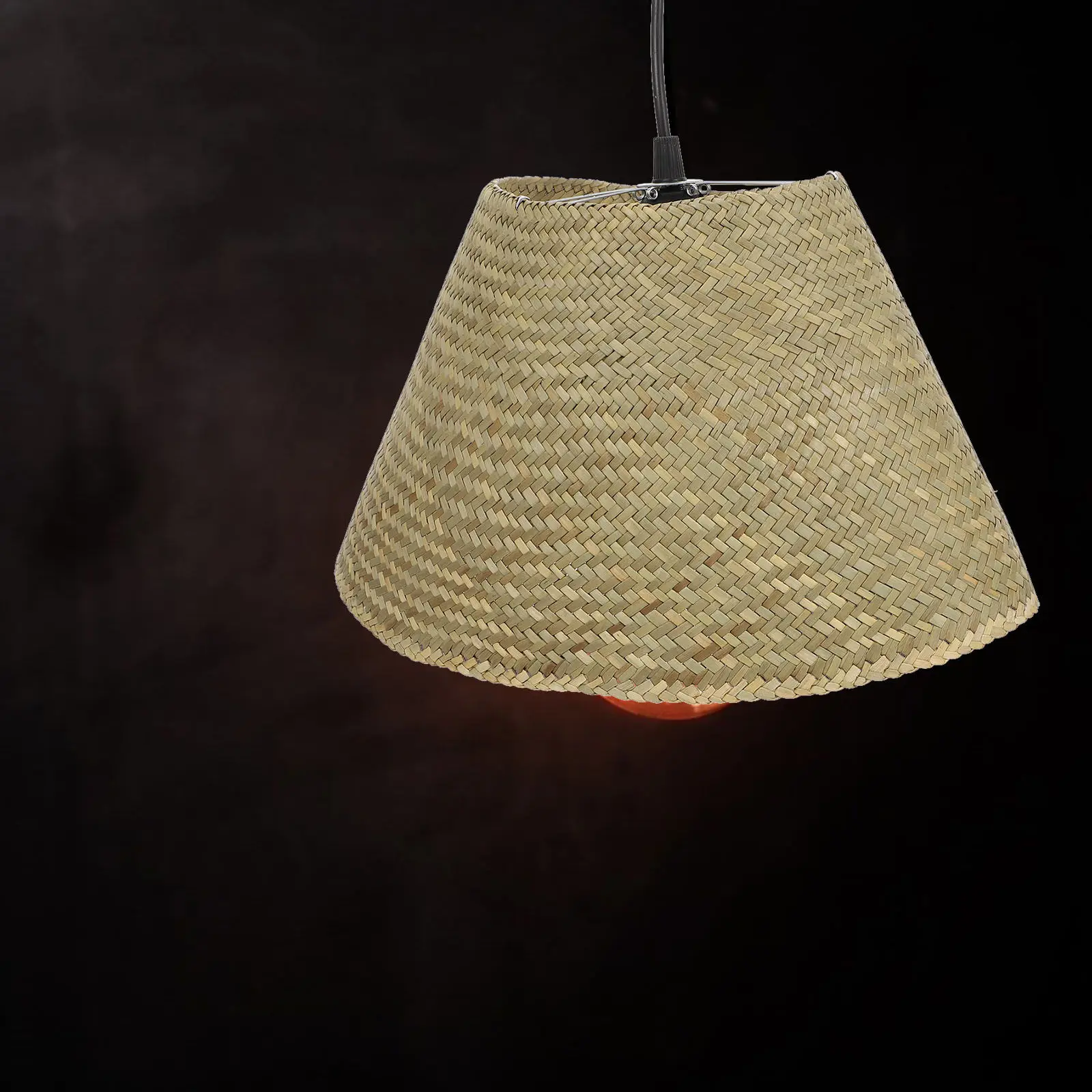 Handwoven Straw Pendant Lamp for Indoor Ceiling – Simple Hanging Light Decor, Cozy Home Room Illumination