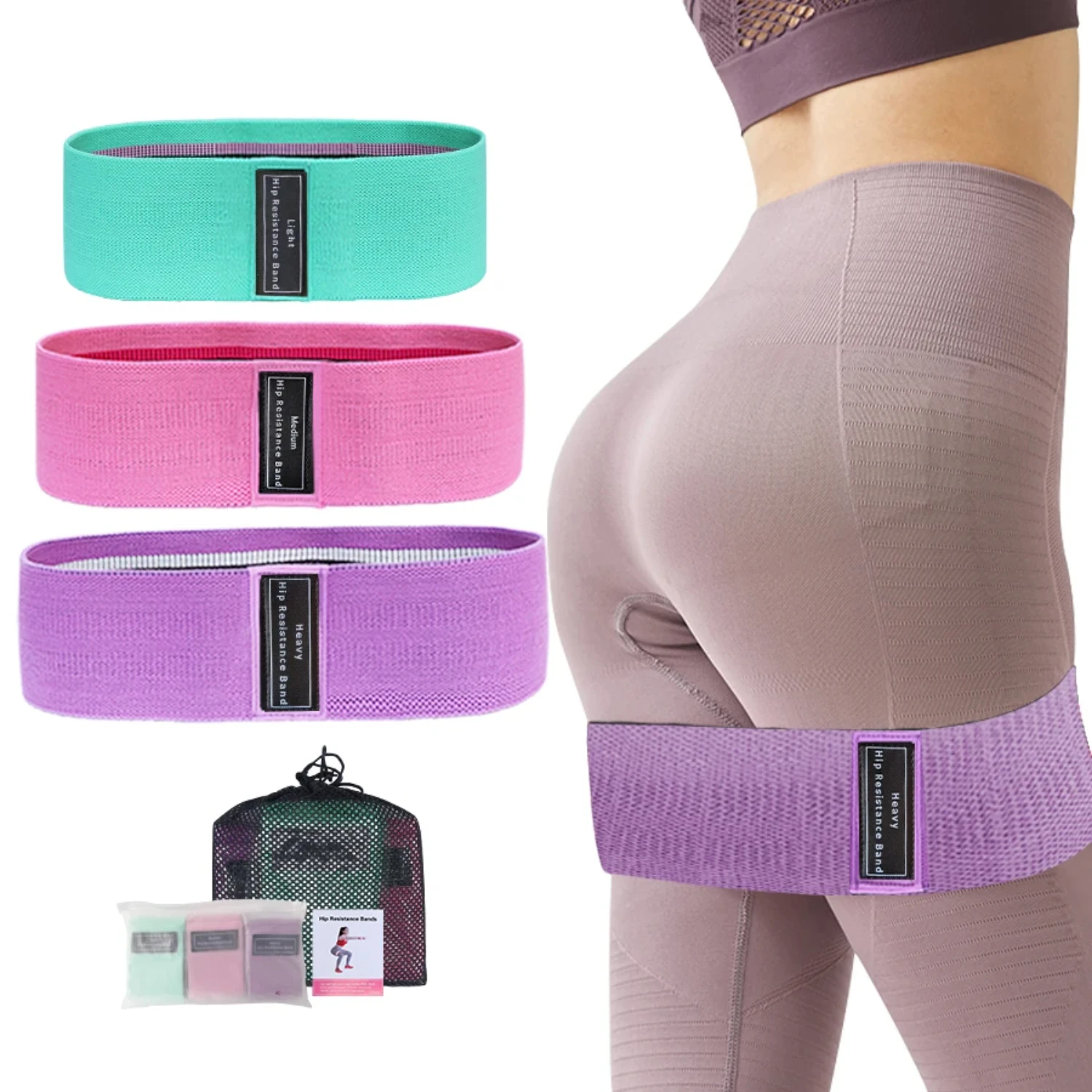 

New Fabric Resistance Booty Bands Non-slip band glute workout trainer thick bands Stretch Fitness Strips Loops Yoga Equipment