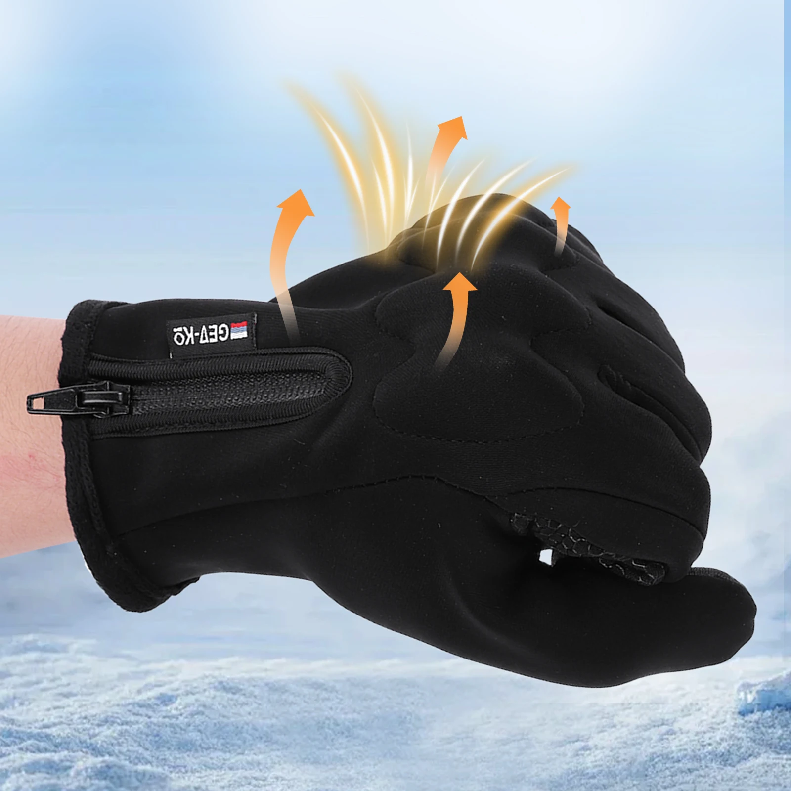 التزلج لمس قفاز يندبروف الحرارية الدراجات قفاز المضادة للانزلاق الصوف مبطنة قفازات دافئة لصيد الأسماك القيادة دراجة نارية التزلج #2