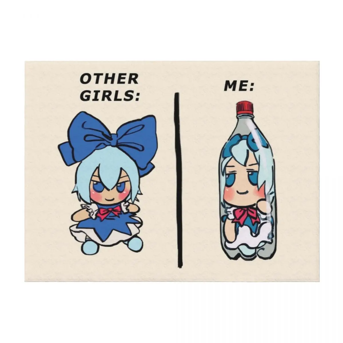 

I draw bottled cirno fumo plush but it's me and other girls meme / touhou Throw Blanket Furrys Shaggy Vintage Blankets