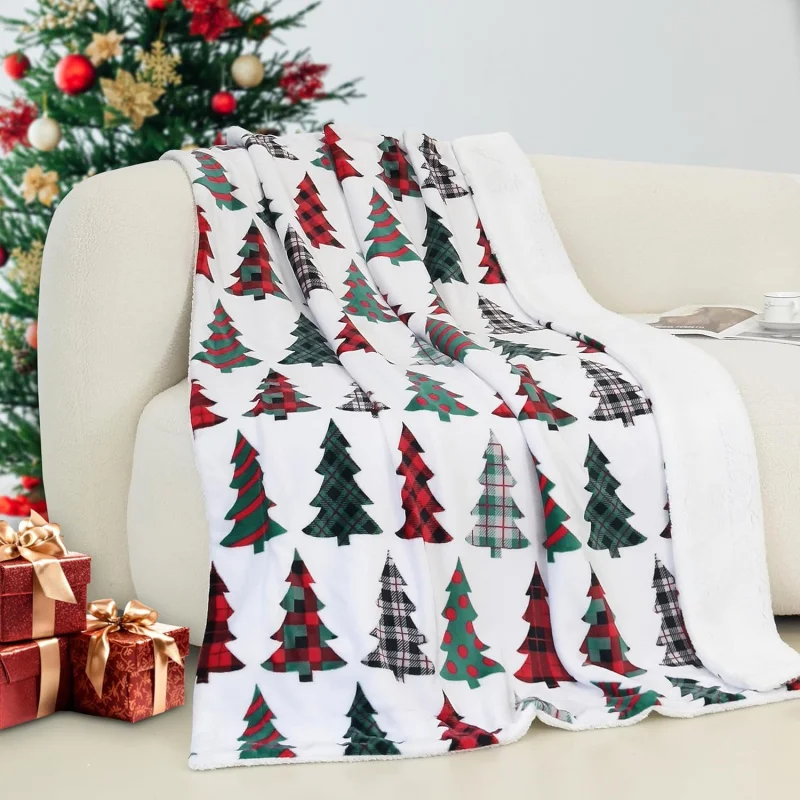 Elegant and comfortable double-sided super plush flannel wool winter Christmas themed soft and comfortable blanket