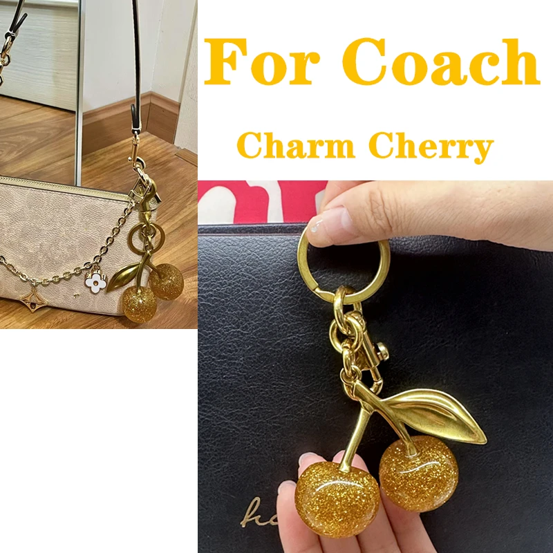 

Internet Celebrity Style Bag Charm Pendant For Coach Handbag Shoulder Bags Golden Crystal Women's Purse Keychain Accessories