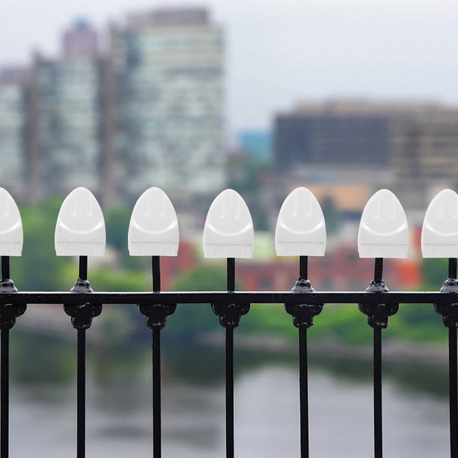 

10 Pcs Baluster Cap Decorative Fence Post Caps Steel Finials Guardrail White Wood Garden Fences