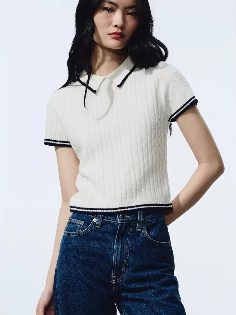 

Spring New Arrival Women's Knitted Sweater ort Sve Turtlene Casual Sle College Sle Twist Flower Design Top