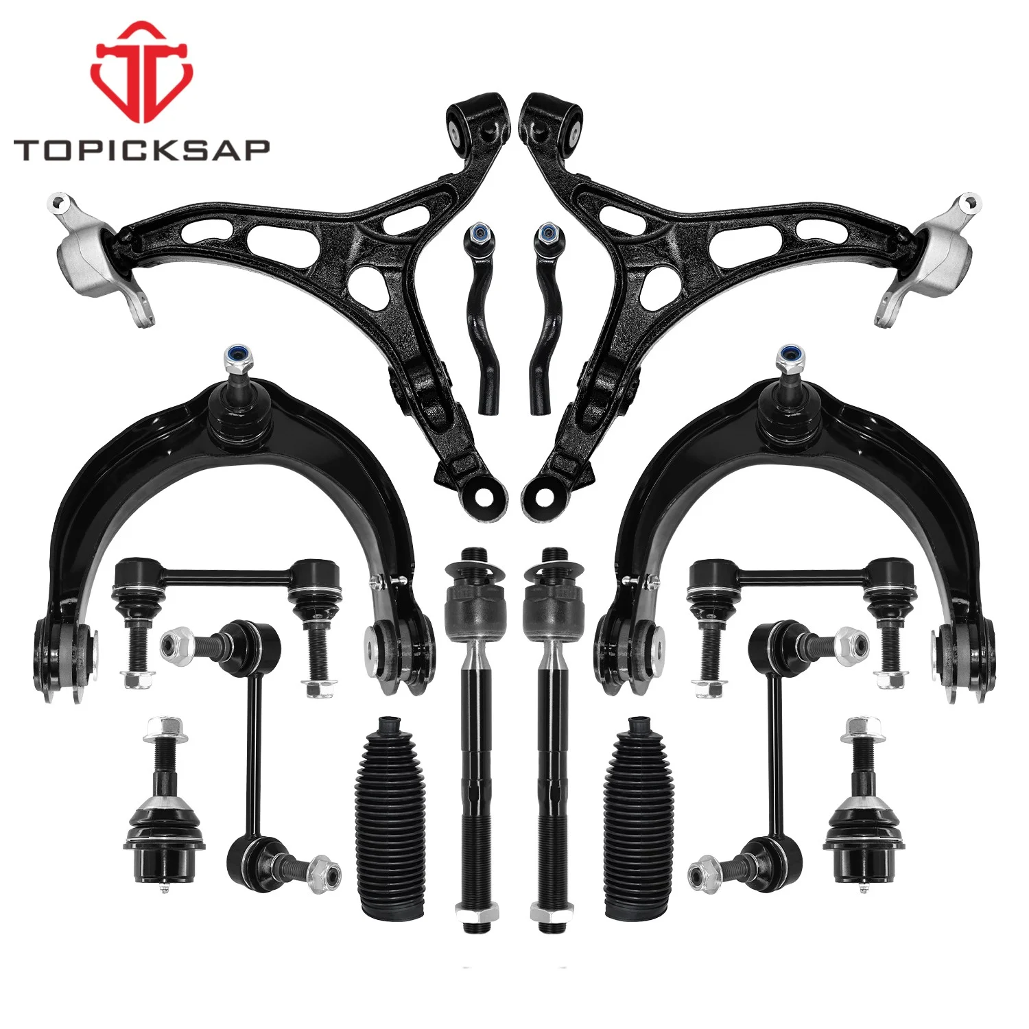 AzbuStag 16Pcs Front Lower Control Arm Including Ball Joints Outer Tie Rods for Jeep GRAND CHEROKEE 2011-2015