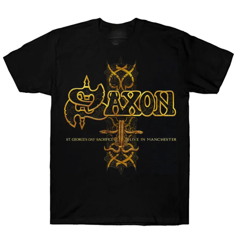 Vtg Saxon Band Music Concert Tour Cotton S-5XL Unisex Black Tee Shirt BL425
