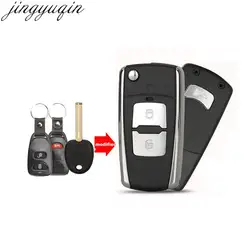 Jingyuqin Modified Remote Car Key Case Shell For Hyundai Tucson 2014 2+1 Buttons Middle Groove Blade