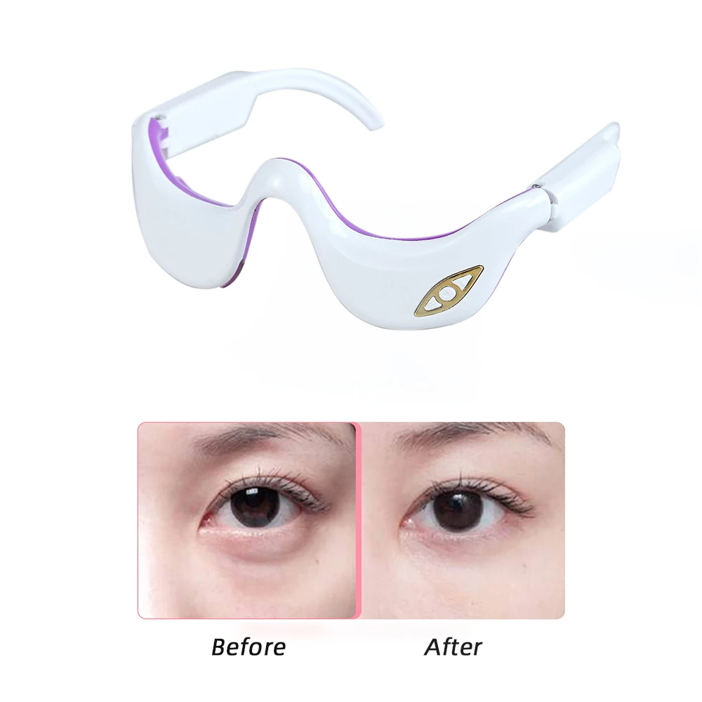 EMS Heated Eye Massager Pulse Vibration With 5pcs Steam Eye Mask Relieves Eye Fatigue Fades Dark Circle Eye Bags Eye Fat Remover