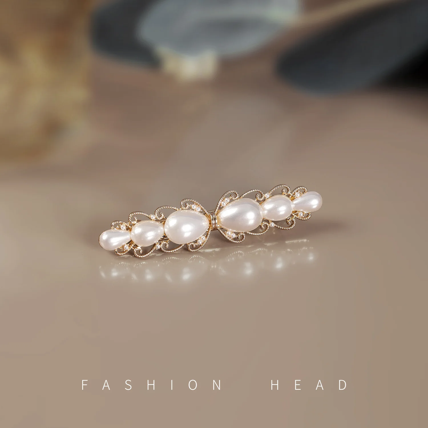 

Girl's Hairpin Elegant Pearl One-word Spring Hairpin French Exquisite Hairpin Fairy-style Back Of The Head Half-up Hairpin