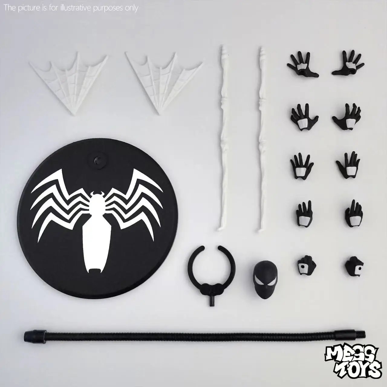 MESS TOYS Black Neighbor Symbiotic Spider-Man Black Venom Warsuit Gemeinsames praktisches Modell – Detail 5