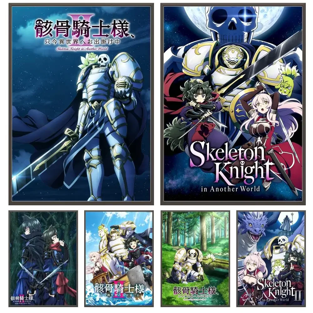 anime Skeleton Knight in Another World HD Waterproof Self Adhesive Wall Art Print Decor for Bedroom Living Room Gift