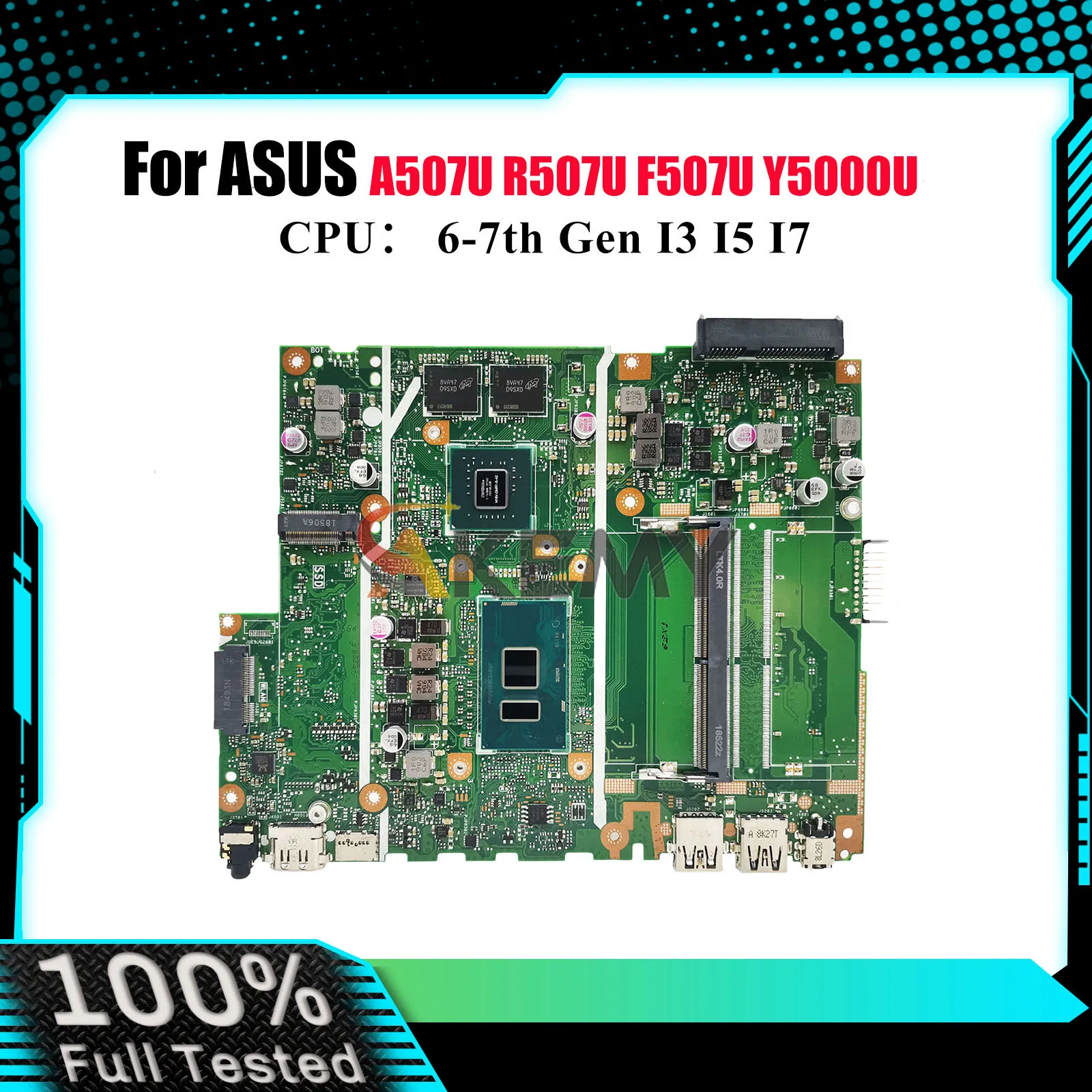 

X507UB Laptop Motherboard For ASUS R507U X507UFR X507U F507U Y5000U X507UAR X507UB A507U X507UF X507UBR Mainboard I3 I5 I7 CPU