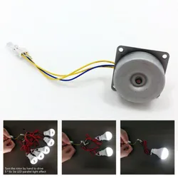 Small Generator Three-phase AC Brushless Generator Micro Wind Turbine Motor Hand Cranked Generator LED Lamp 3-24V DIY