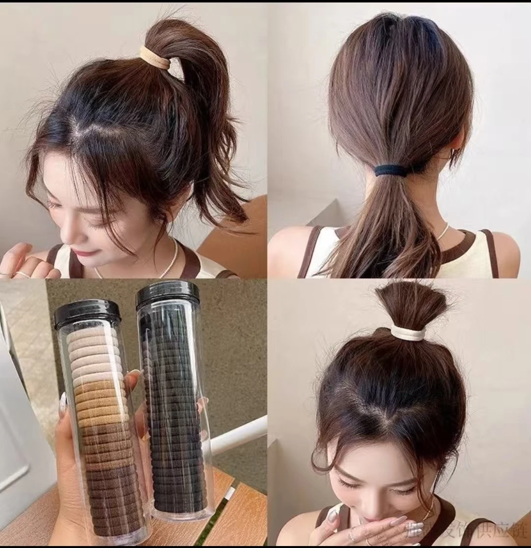 

2025 Fashion Girl Ponytail Bullet Head High Quality Ins Seamless High Elastic Hair Loop Simple Durable Canned Headband Headdress