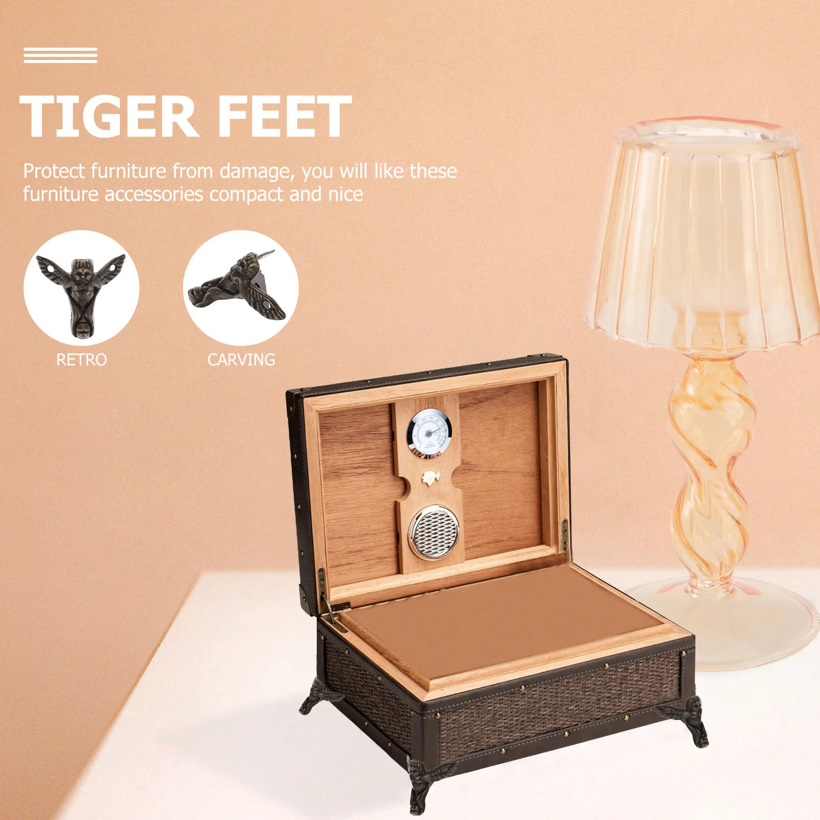 20Pcs High Hardness Zinc Alloy Wooden Case Legs Retro Decorative Box Corners for Jewelry Protection Elegant Design