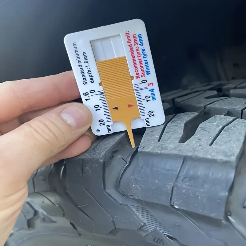 Afbeelding 4: 1Pc Duurzame bandpatroon dieptemeter/draagbaar, compact, gemaakt van duurzaam plastic/geschikt voor auto's, motorfietsen, vrachtwagens