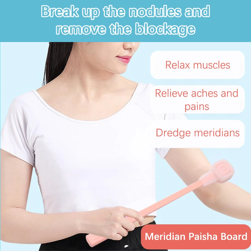 Silicone Meridian Slap Board Gua Sha Plate Beating Massage Bat For Back Body Massager Detox Massage Stick Blood Circulation