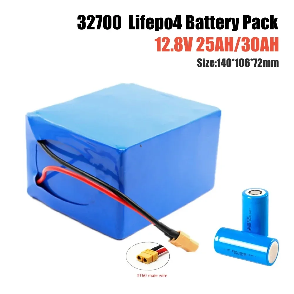 

32700 Lifepo4 Battery Pack 4S3P 12.8V 25AH/30AH with 4S 40A Balanced BMS for Electric Boat and Uninterrupted Power Supply 12V