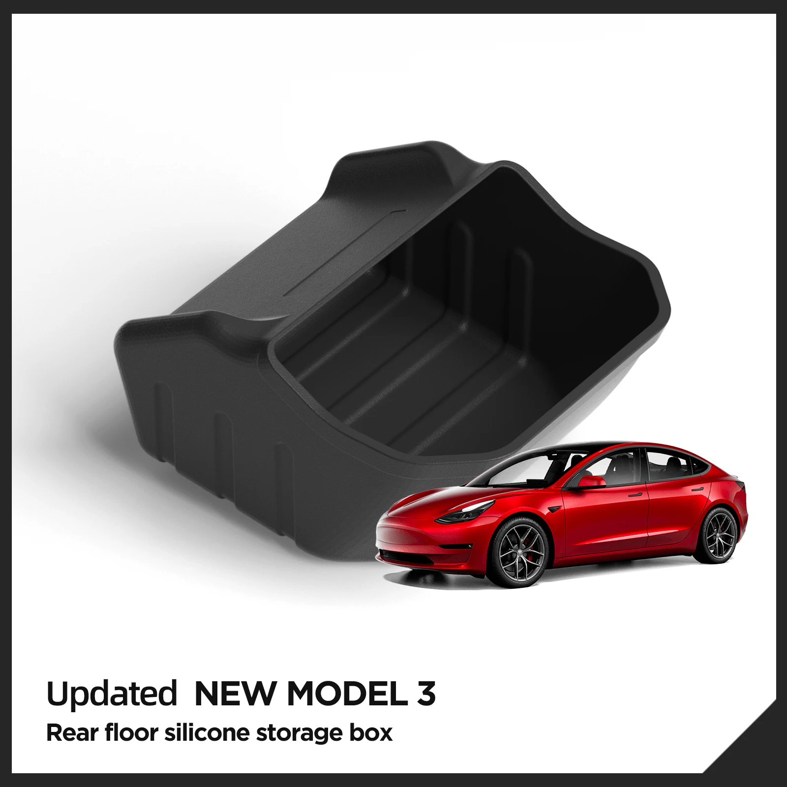 For Tesla Model 3 Highland Rear Seat Storage Box Below The Rear Air Outlet Rear Seat Organizer Tray Car Accessories 2024