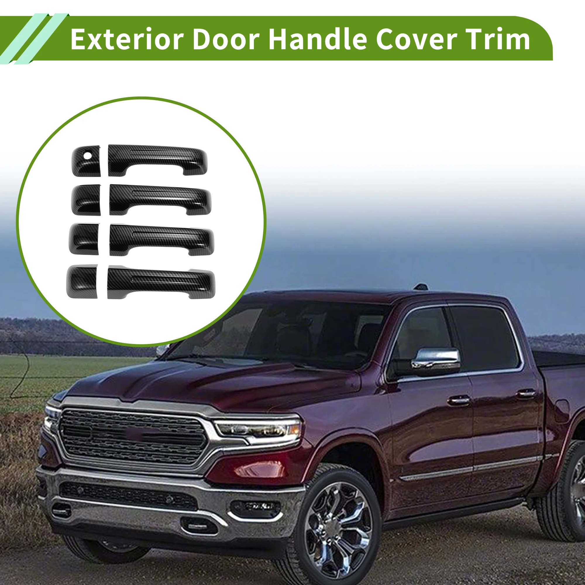 

UXCELL Exterior Door Handle Cover Trim Front Left Front Right Rear Left Rear Right Door Handle Cover Carbon Fiber 1Set