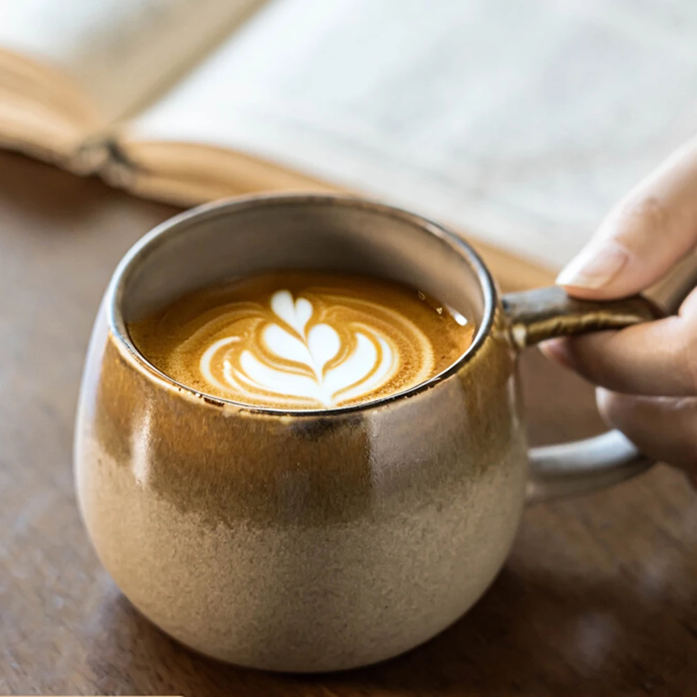310ml Japanese Ceramic Cup Retro Kiln Transformation Home Creative High Beauty Breakfast Coffee Milk Mug Office Tea Water Mugs