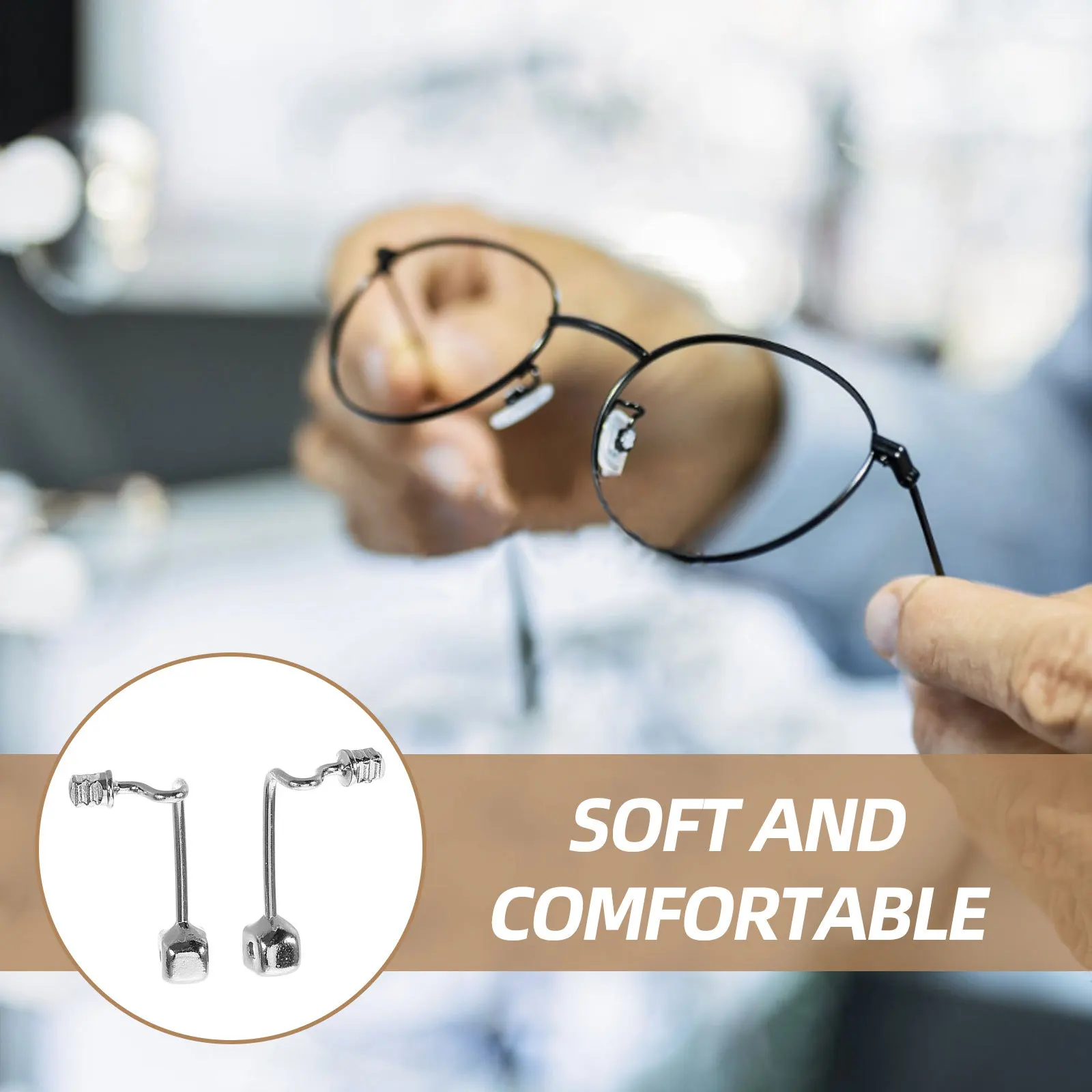 

2Pcs Eyeglasses Nose Pad Arm Holder Screw Type Square Head Stainless Steel Replacement Repair Kit for Glasses Sunglass Frames