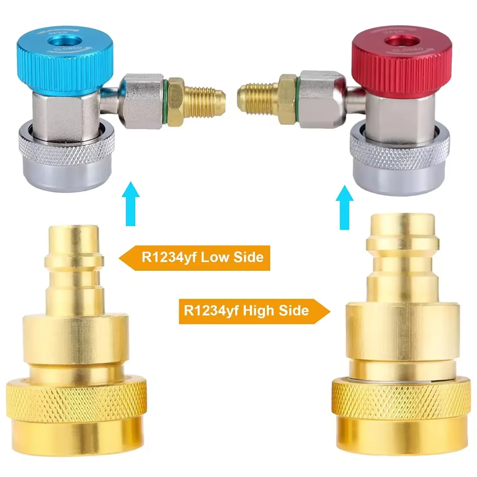 

Car AC R134a to R1234yf Quick Conversion Connector Adjustable High Low Side