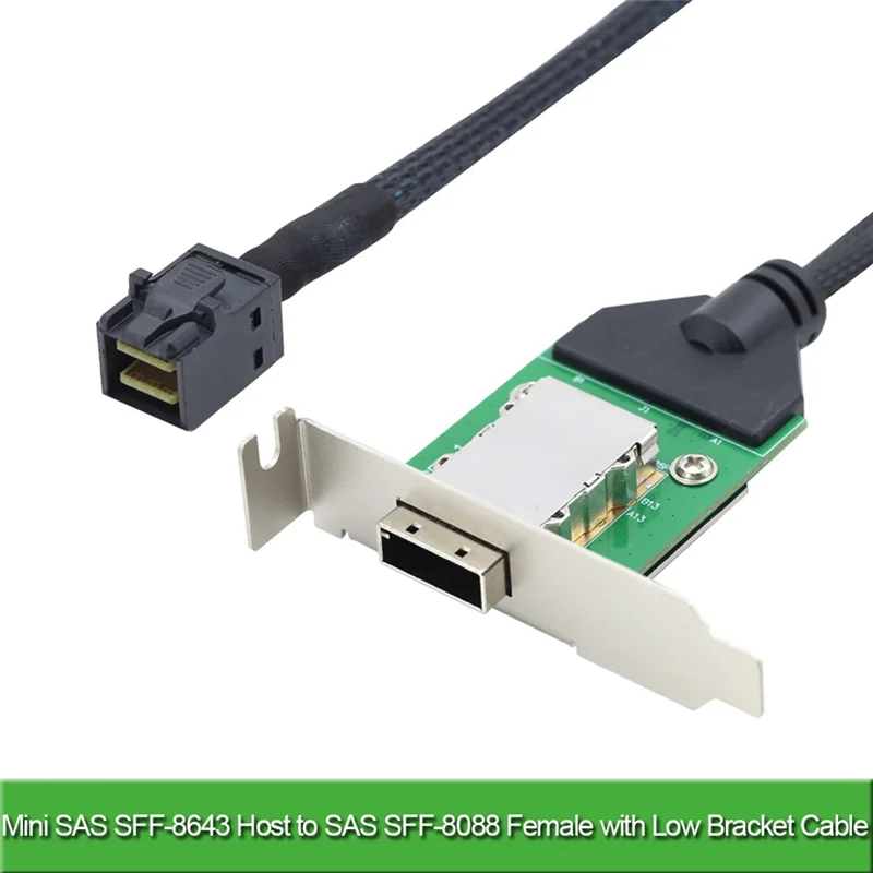 External Mini SAS HD SFF-8088 26P PCBA Female Adapter With Low Profile Bracket To SAS SFF-8643 12Gbps External 100-Ohm-N33R