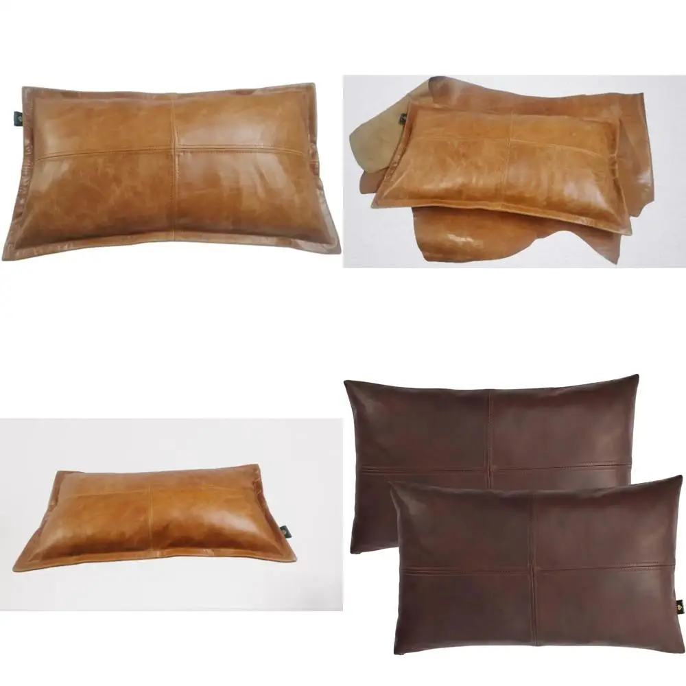 

LL LEATHER LOVERS Наволочка из 100% овечьей кожи - Чехол для диванной подушки - Декоративные чехлы для гостиной и спальни, Li